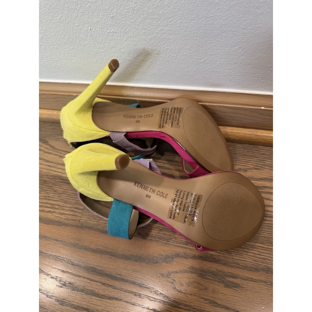 Kenneth Cole New York Brooke Cross Dress Sandals Multi Color Womens Heels Sz 6 - Picture 4 of 6